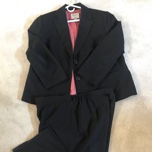 Black striped lined suit